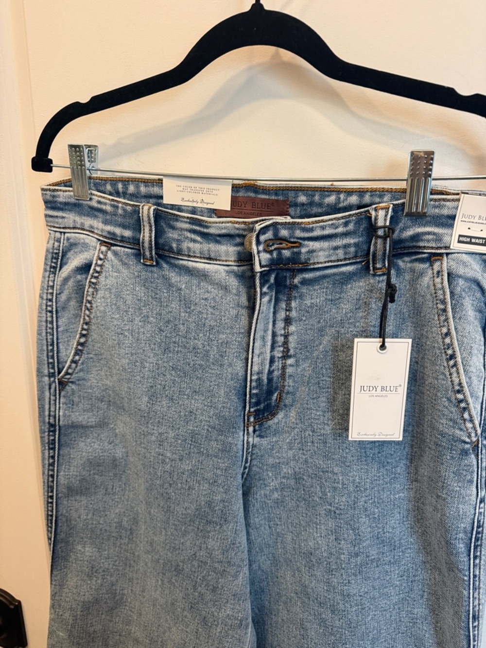 Judy Blue High Rise Washed Blue Straight Jeans
